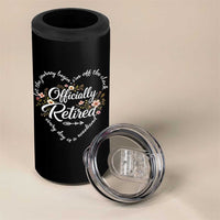 Officially Retired 4 in 1 Can Cooler Tumbler Floral Teacher Retirement Coworker Gift Let The Journey Begin