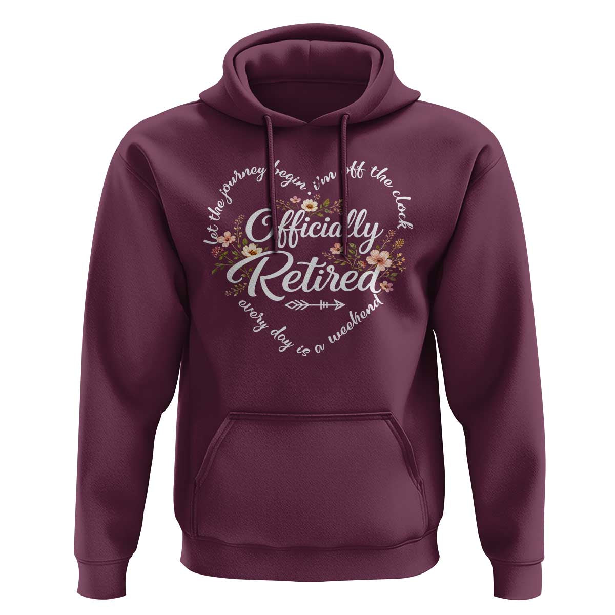 Officially Retired Hoodie Floral Teacher Retirement Coworker Gift Let The Journey Begin