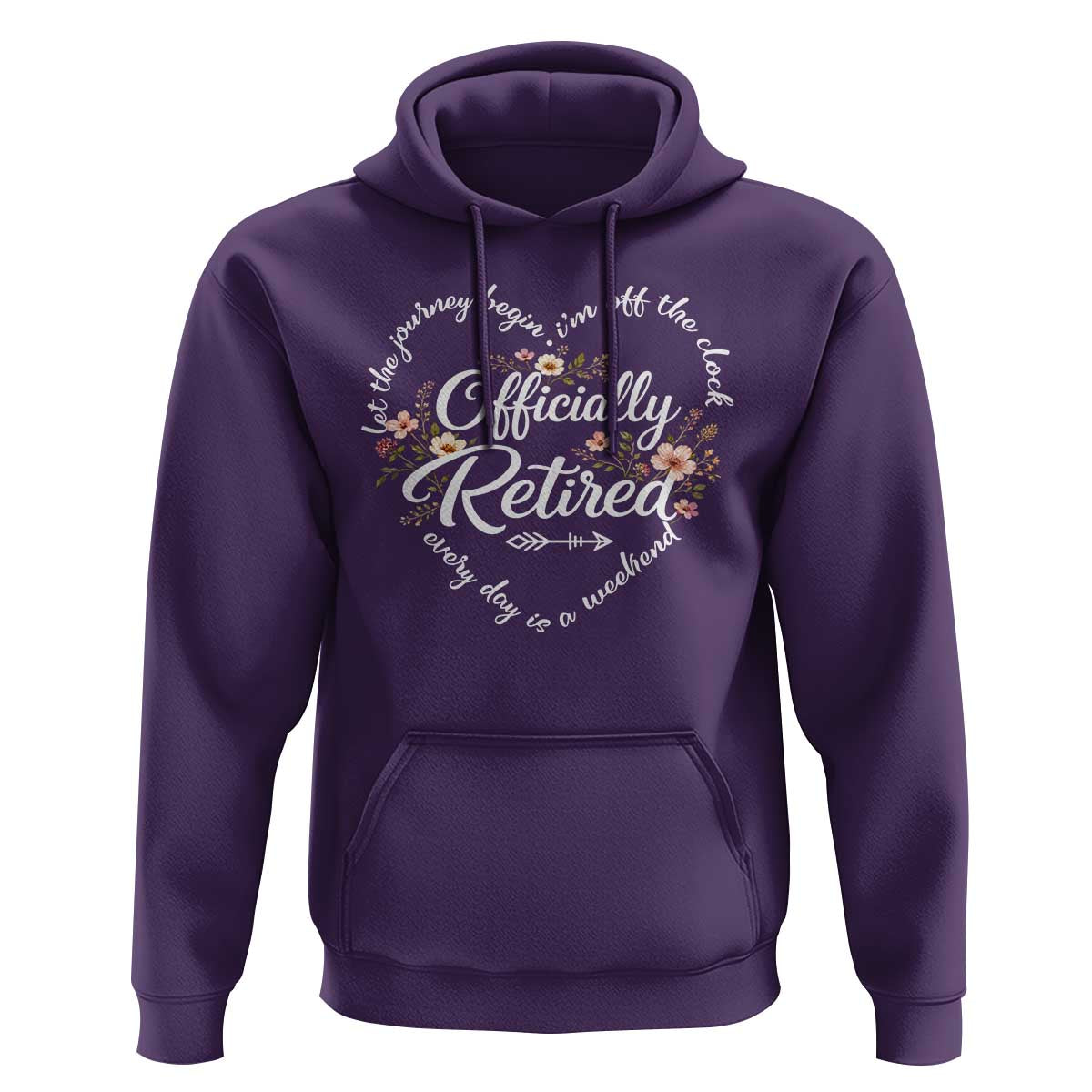 Officially Retired Hoodie Floral Teacher Retirement Coworker Gift Let The Journey Begin