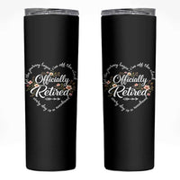 Officially Retired Skinny Tumbler Floral Teacher Retirement Coworker Gift Let The Journey Begin