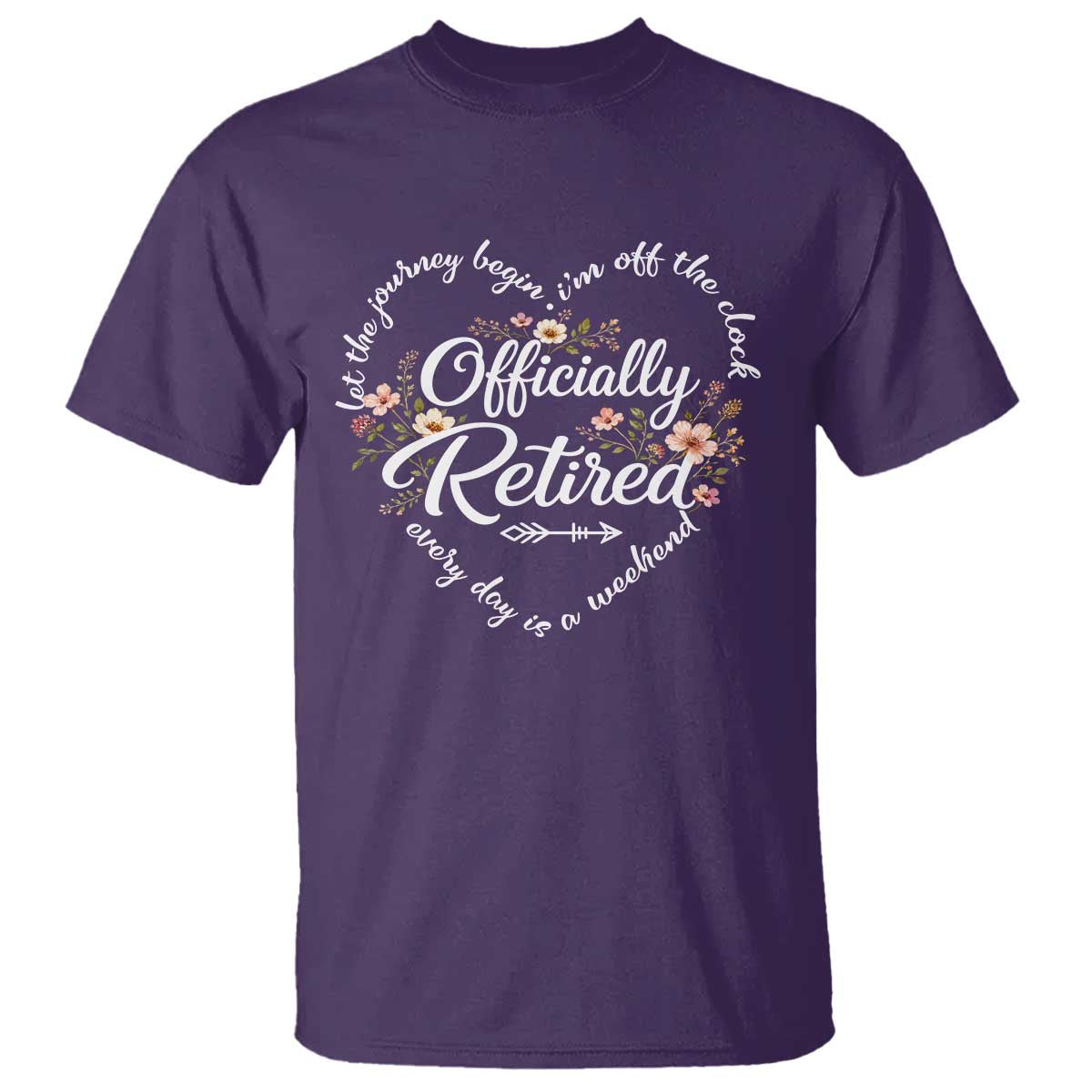 Officially Retired T Shirt Floral Teacher Retirement Coworker Gift Let The Journey Begin