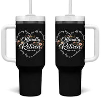 Officially Retired Tumbler With Handle Floral Teacher Retirement Coworker Gift Let The Journey Begin