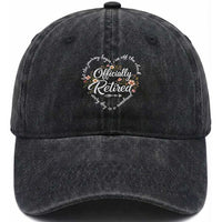 Officially Retired Washed Cotton Baseball Cap Floral Teacher Retirement Coworker Gift Let The Journey Begin