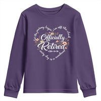 Officially Retired Youth Sweatshirt Floral Teacher Retirement Coworker Gift Let The Journey Begin