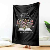 Officially Retired Throw Blanket Floral Teacher Retirement Coworker Gift Let The Fun Begin