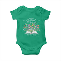 Officially Retired Baby Onesie Floral Teacher Retirement Coworker Gift Let The Fun Begin