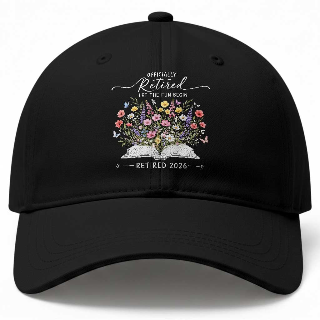 Officially Retired Baseball Cap Floral Teacher Retirement Coworker Gift Let The Fun Begin