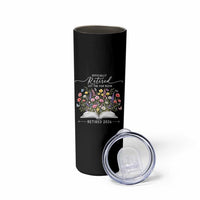 Officially Retired Skinny Tumbler Floral Teacher Retirement Coworker Gift Let The Fun Begin