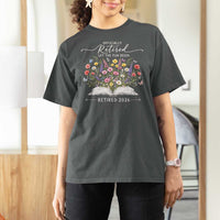 Officially Retired T Shirt For Women Floral Teacher Retirement Coworker Gift Let The Fun Begin