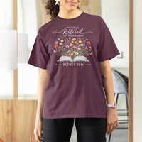 Officially Retired T Shirt For Women Floral Teacher Retirement Coworker Gift Let The Fun Begin