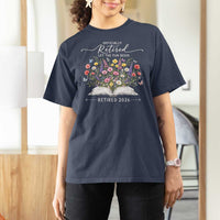 Officially Retired T Shirt For Women Floral Teacher Retirement Coworker Gift Let The Fun Begin