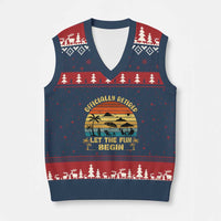 Retirement 2026 V-Neck Knit Sweater Vest Officially Retired Let The Fun Begin Retro