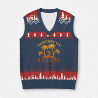 Funny Retirement V-Neck Knit Sweater Vest I'm Retired It's 5 O'Clock Everywhere