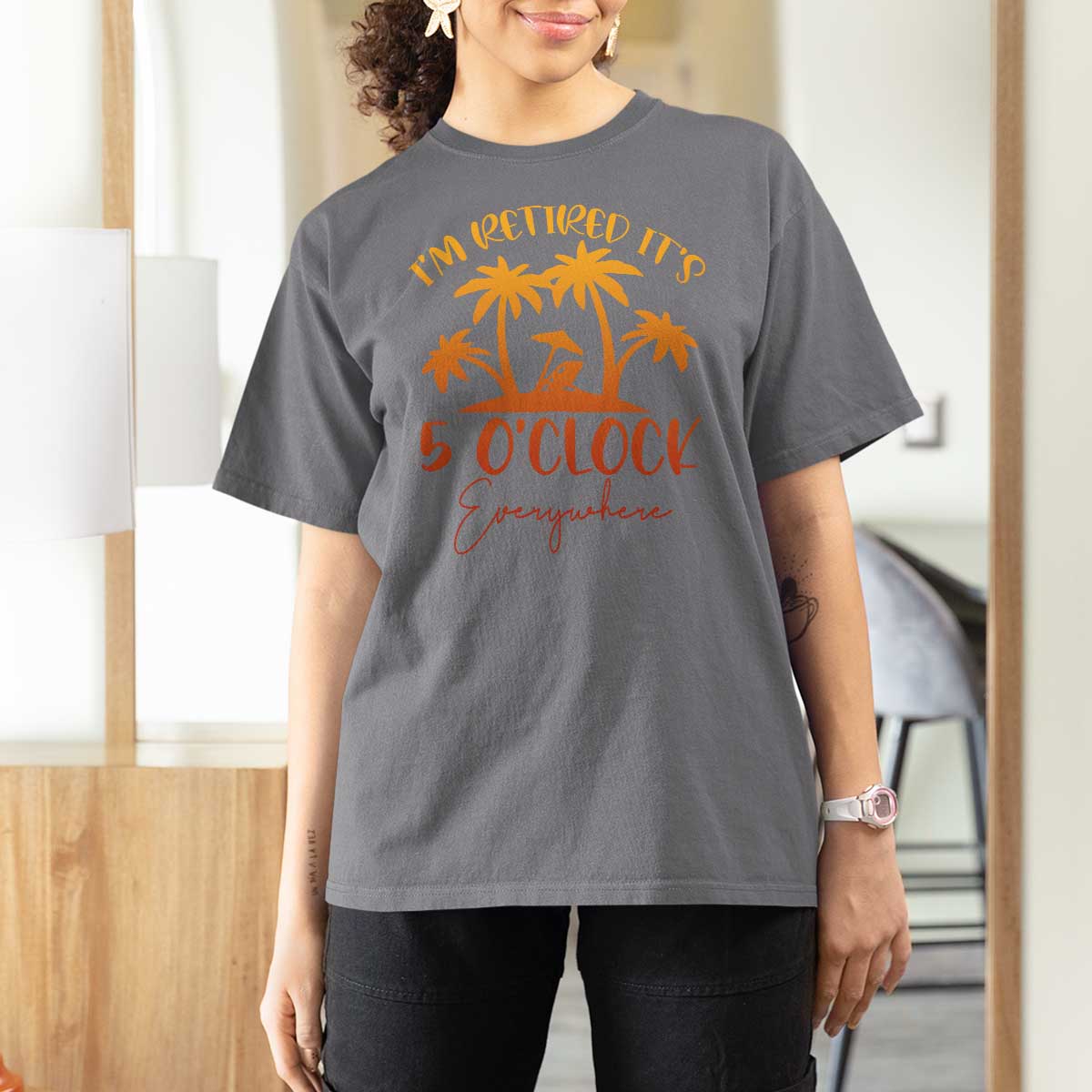 Funny Retirement T Shirt For Women I'm Retired It's 5 O'Clock Everywhere