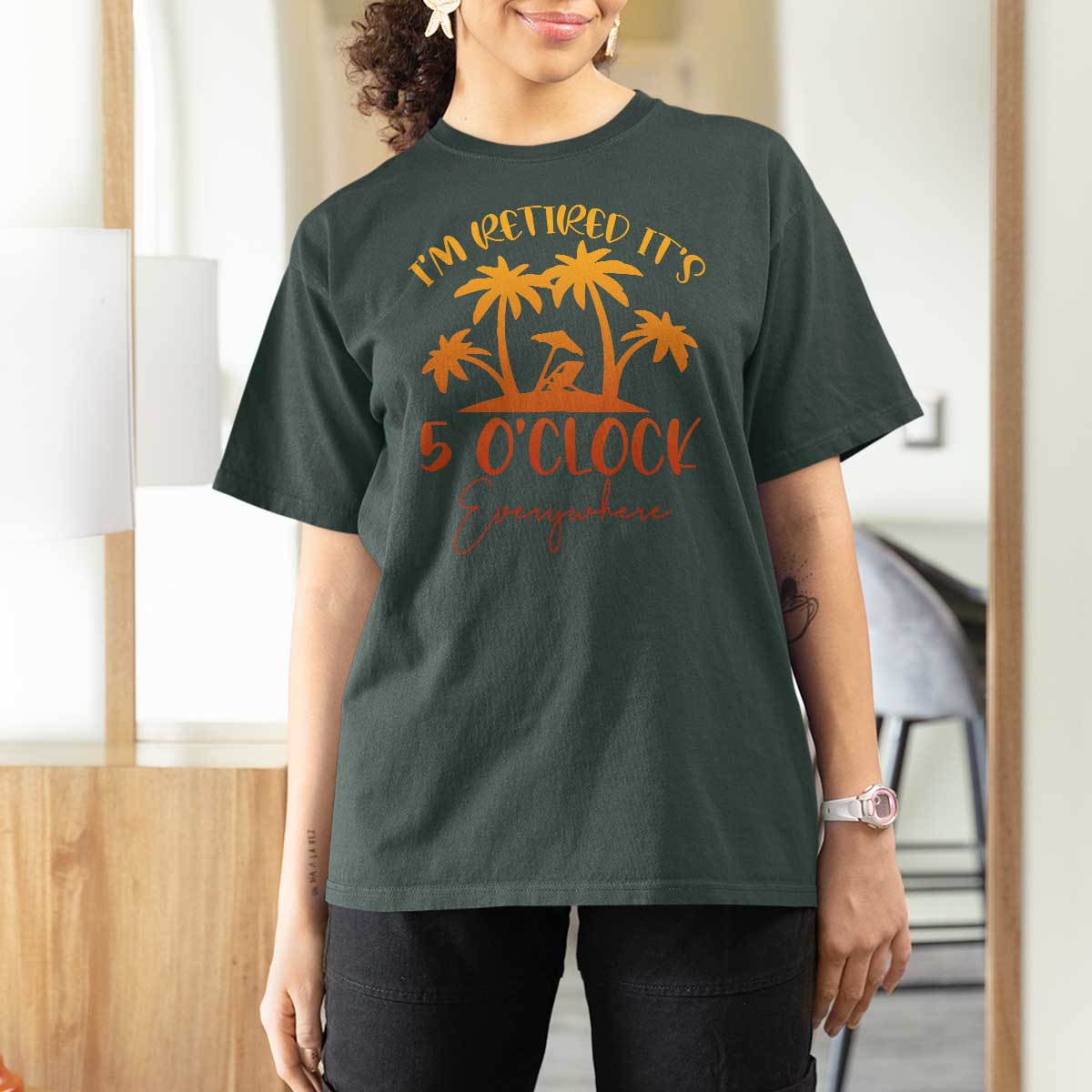 Funny Retirement T Shirt For Women I'm Retired It's 5 O'Clock Everywhere
