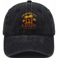 Funny Retirement Washed Cotton Baseball Cap I'm Retired It's 5 O'Clock Everywhere