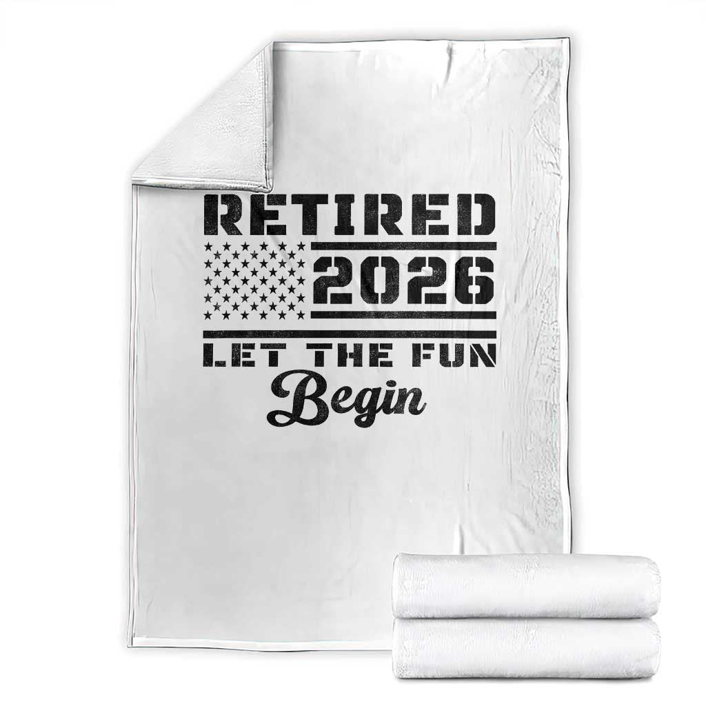Retirement 2026 Throw Blanket Cool Retired Gift American Flag