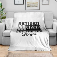 Retirement 2026 Throw Blanket Cool Retired Gift American Flag