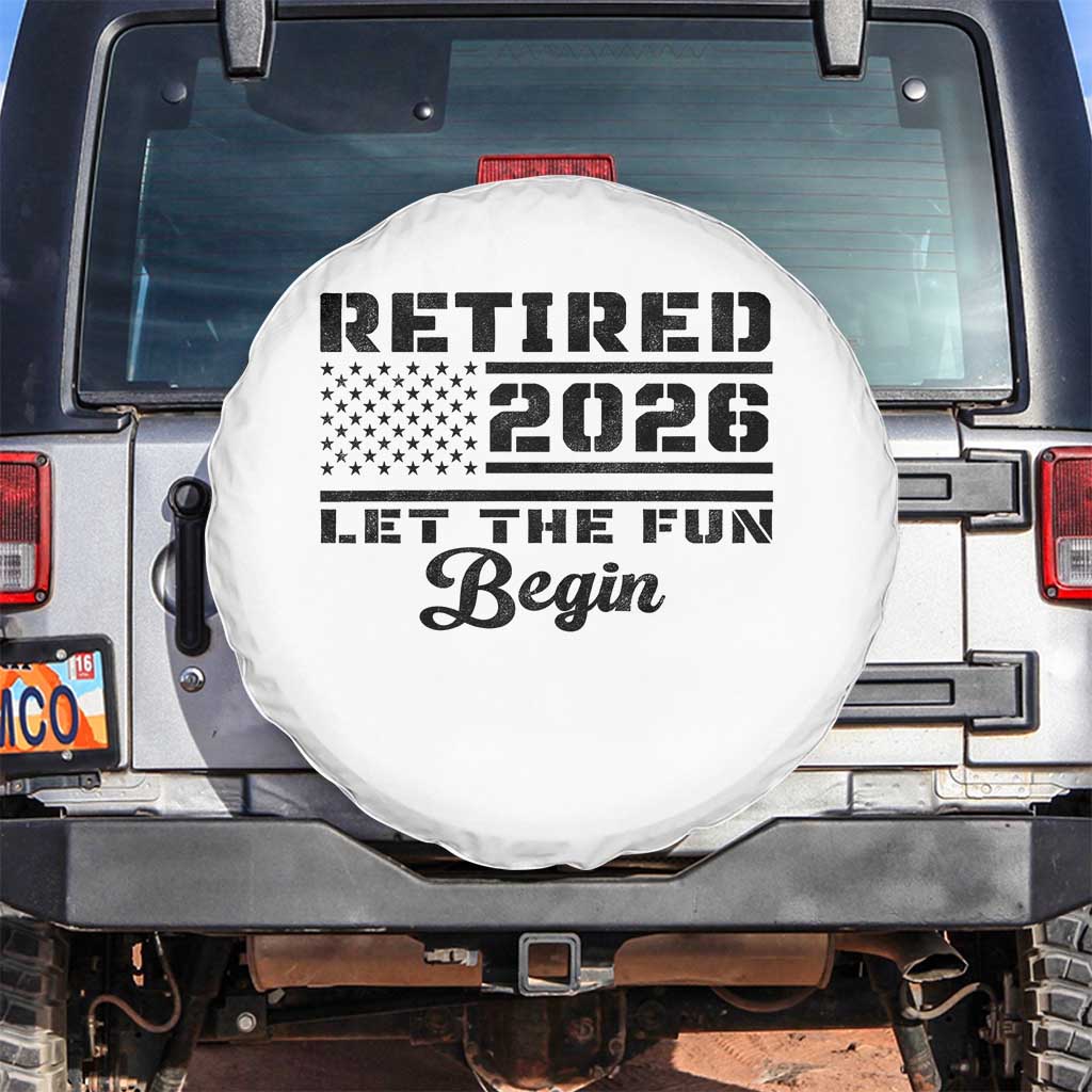 Retirement 2026 Spare Tire Cover Cool Retired Gift American Flag