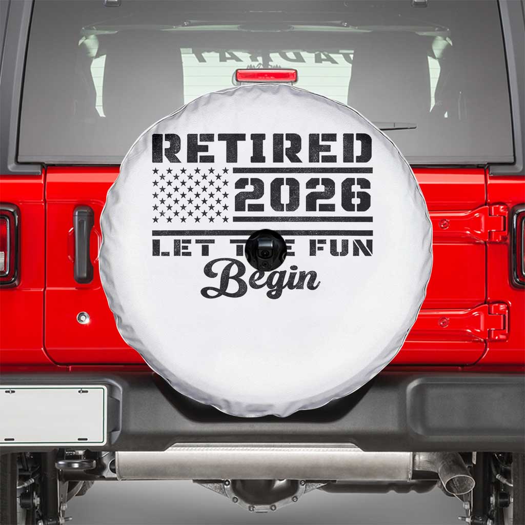 Retirement 2026 Spare Tire Cover Cool Retired Gift American Flag