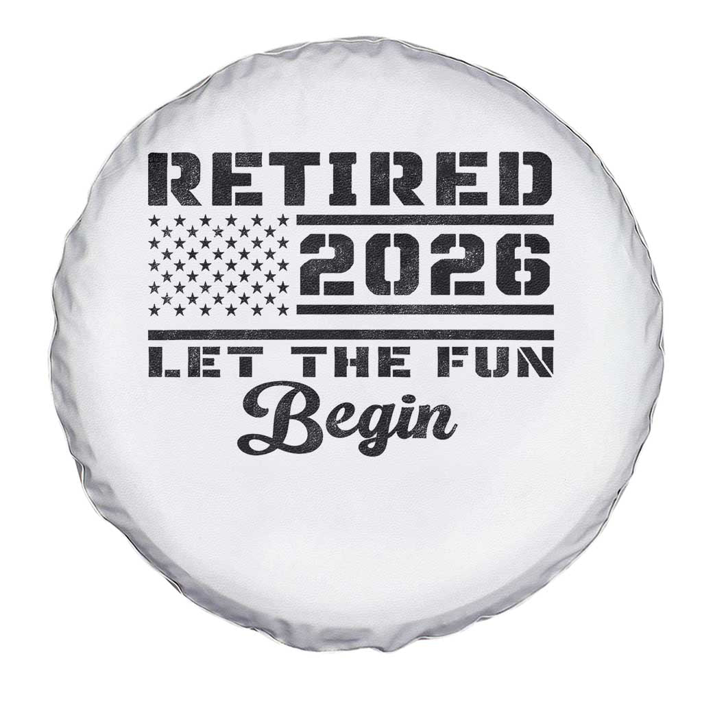 Retirement 2026 Spare Tire Cover Cool Retired Gift American Flag