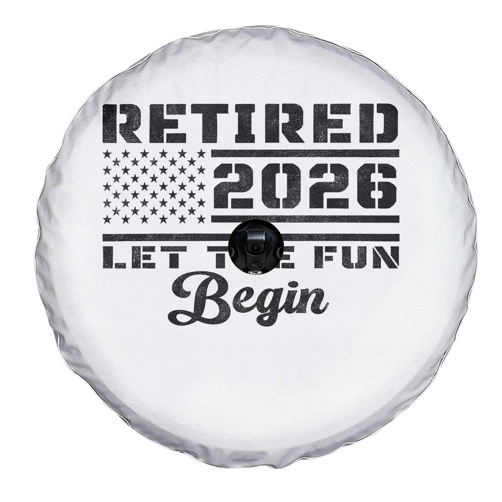 Retirement 2026 Spare Tire Cover Cool Retired Gift American Flag