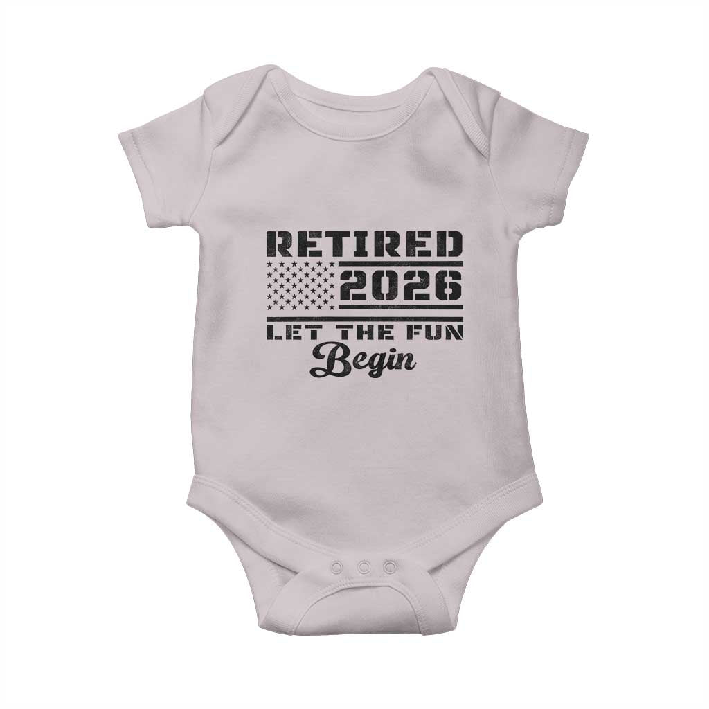 Retirement 2026 Baby Onesie Cool Retired Gift American Flag