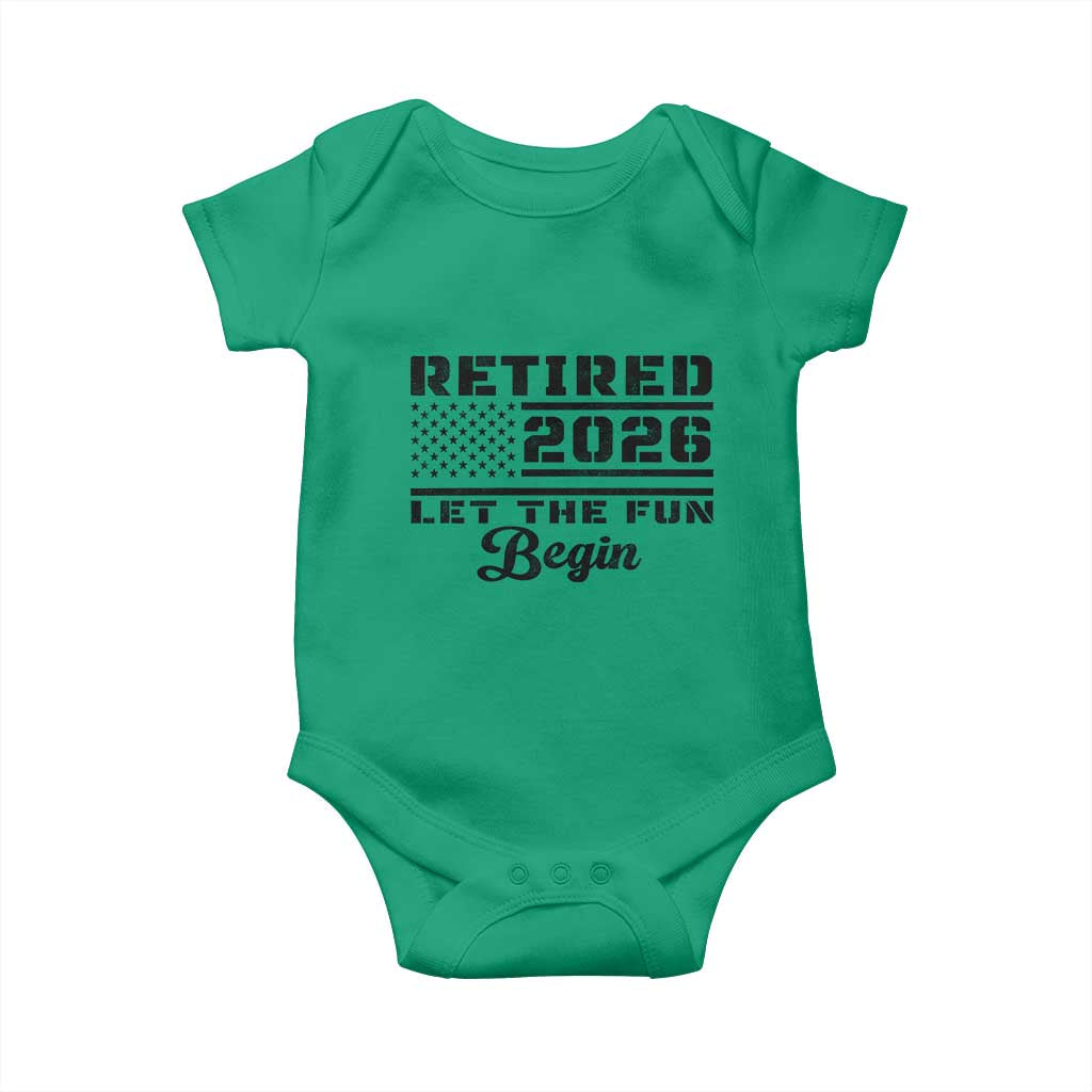 Retirement 2026 Baby Onesie Cool Retired Gift American Flag