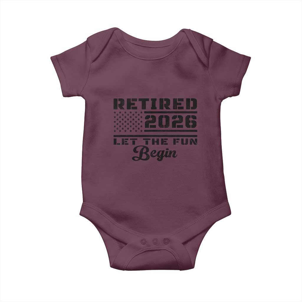 Retirement 2026 Baby Onesie Cool Retired Gift American Flag