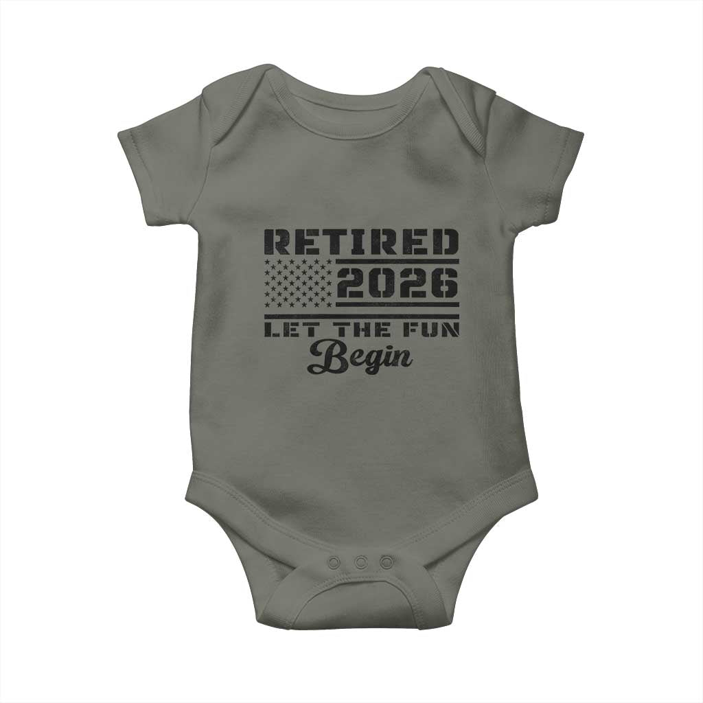 Retirement 2026 Baby Onesie Cool Retired Gift American Flag