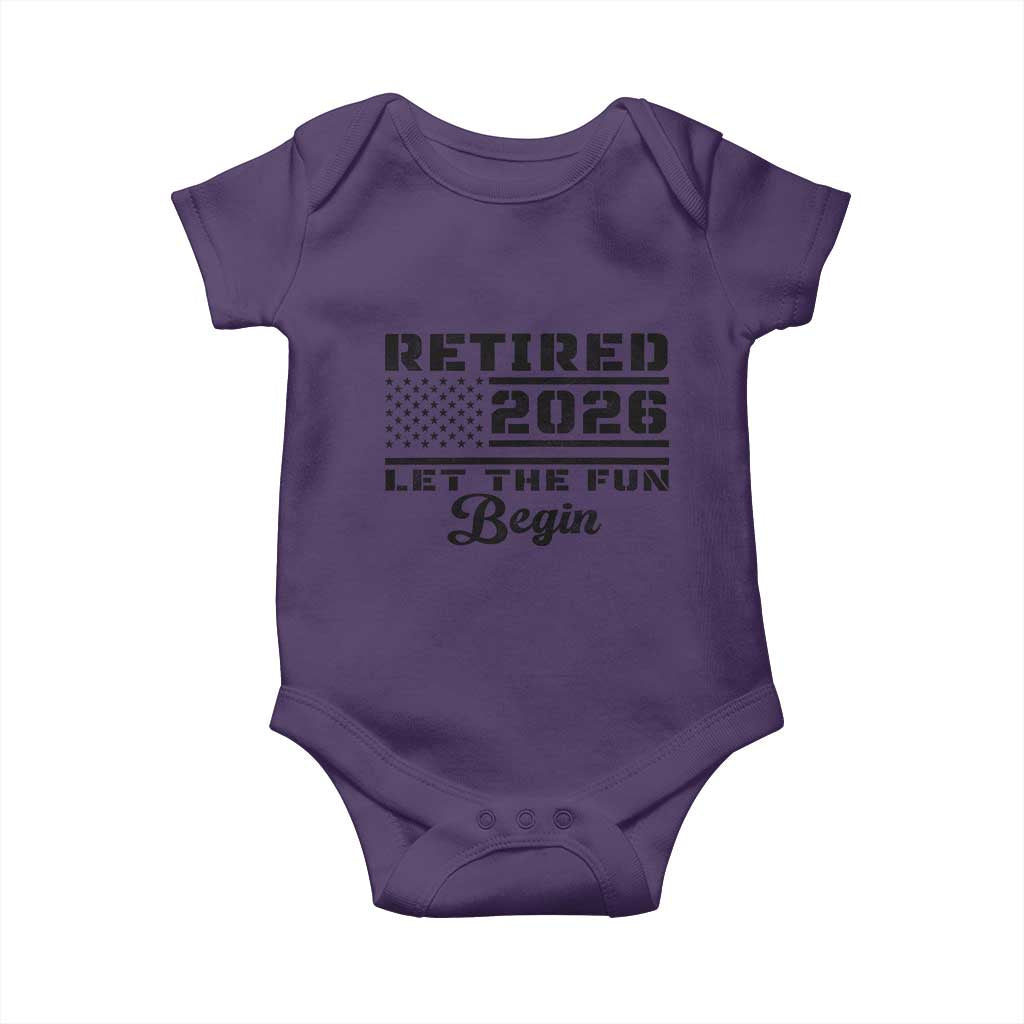Retirement 2026 Baby Onesie Cool Retired Gift American Flag