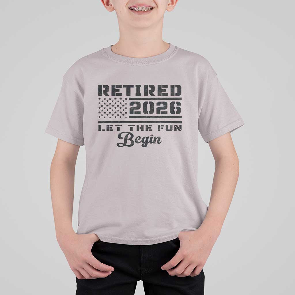 Retirement 2026 T Shirt For Kid Cool Retired Gift American Flag