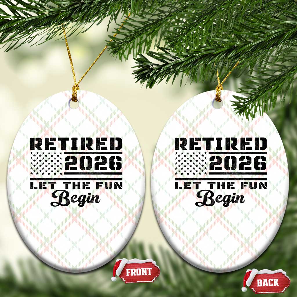 Retirement 2026 Ceramic Ornament Cool Retired Gift American Flag
