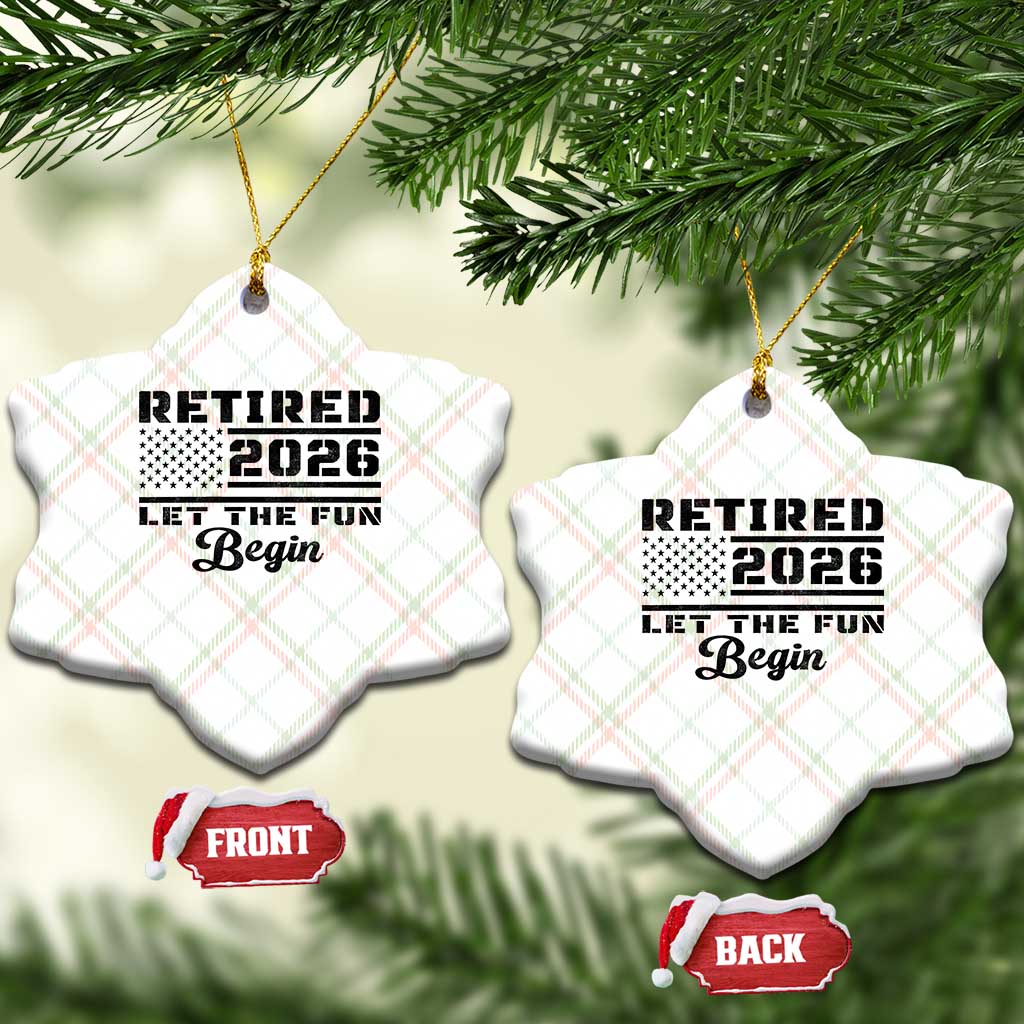 Retirement 2026 Ceramic Ornament Cool Retired Gift American Flag