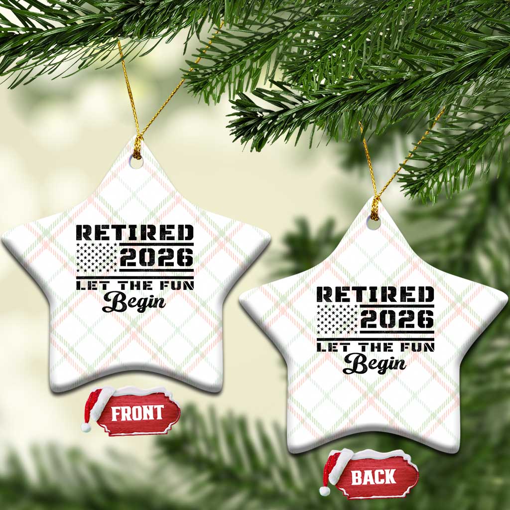 Retirement 2026 Ceramic Ornament Cool Retired Gift American Flag