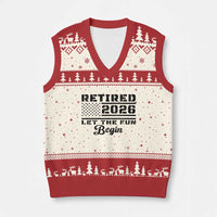 Retirement 2026 V-Neck Knit Sweater Vest Cool Retired Gift American Flag