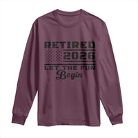 Retirement 2026 Long Sleeve Shirt Cool Retired Gift American Flag