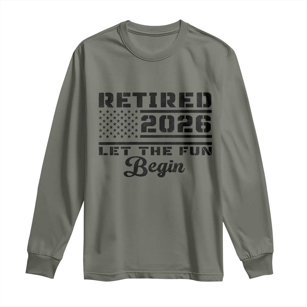 Retirement 2026 Long Sleeve Shirt Cool Retired Gift American Flag