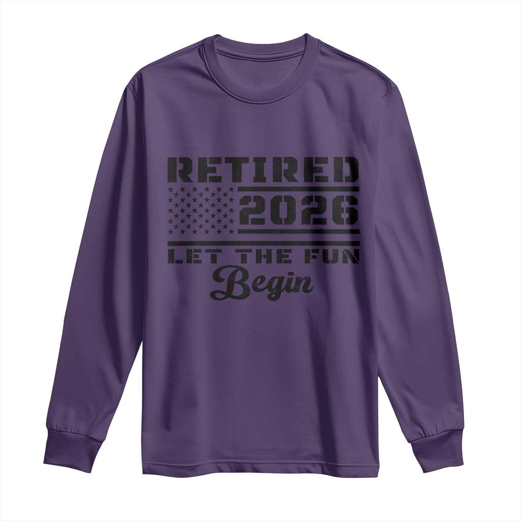 Retirement 2026 Long Sleeve Shirt Cool Retired Gift American Flag