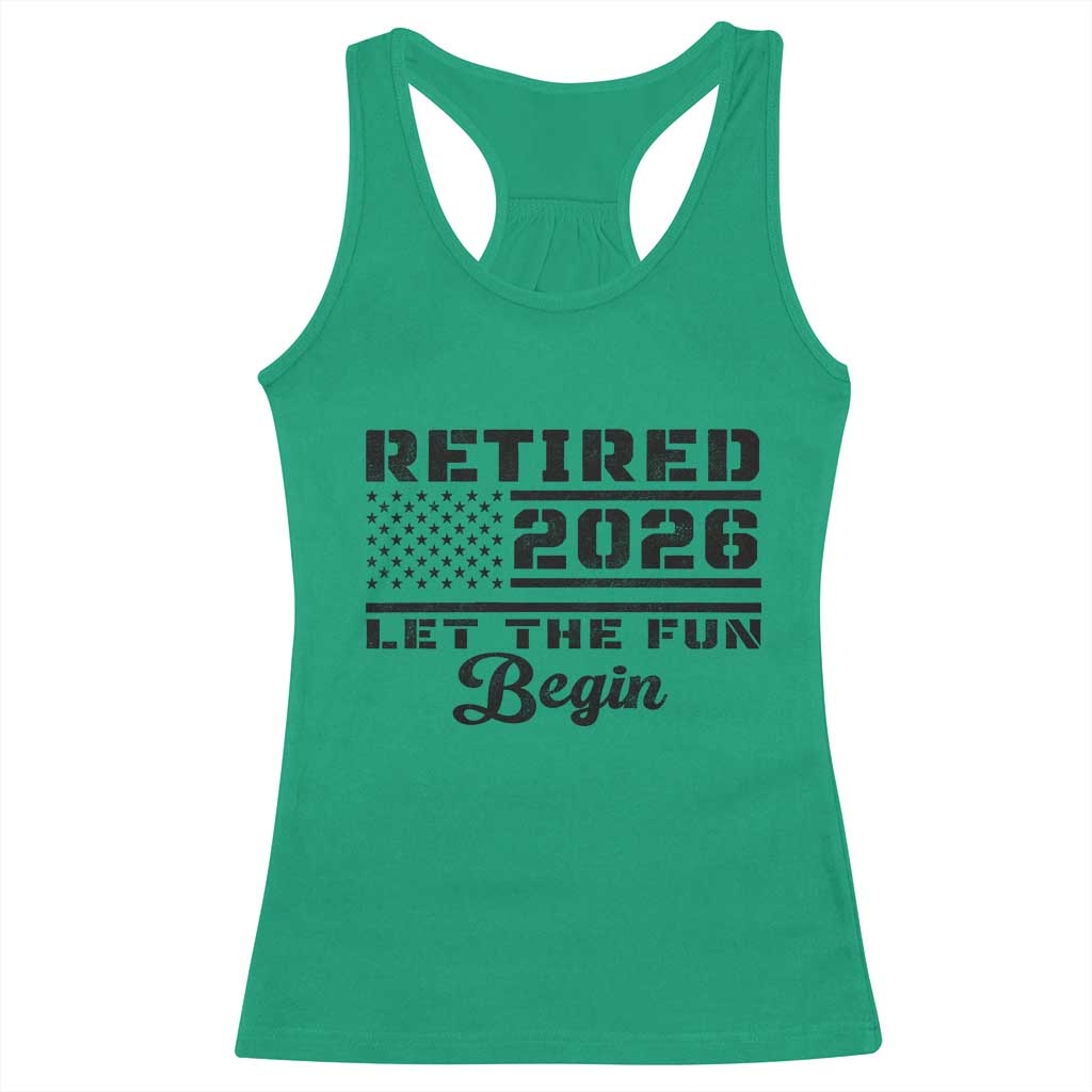 Retirement 2026 Racerback Tank Top Cool Retired Gift American Flag