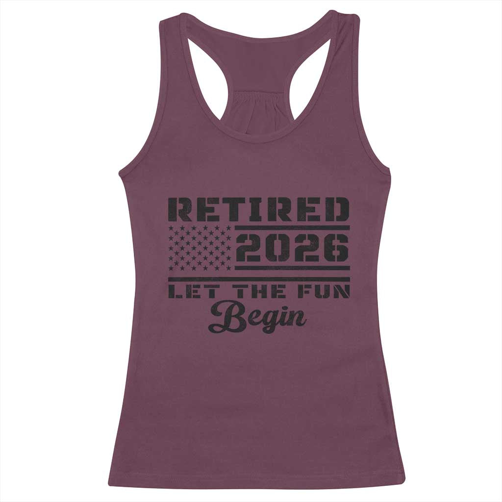 Retirement 2026 Racerback Tank Top Cool Retired Gift American Flag