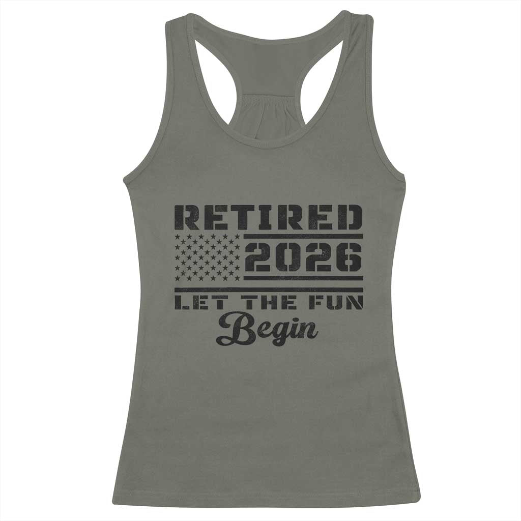 Retirement 2026 Racerback Tank Top Cool Retired Gift American Flag