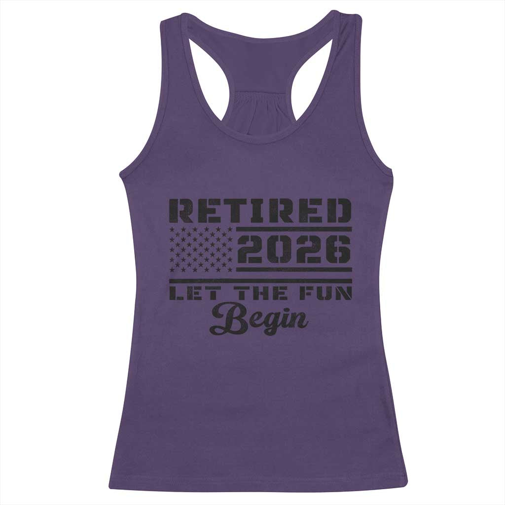 Retirement 2026 Racerback Tank Top Cool Retired Gift American Flag