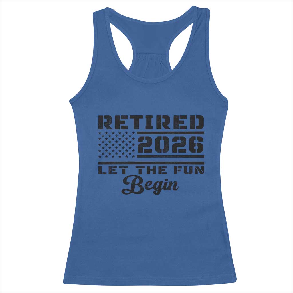 Retirement 2026 Racerback Tank Top Cool Retired Gift American Flag