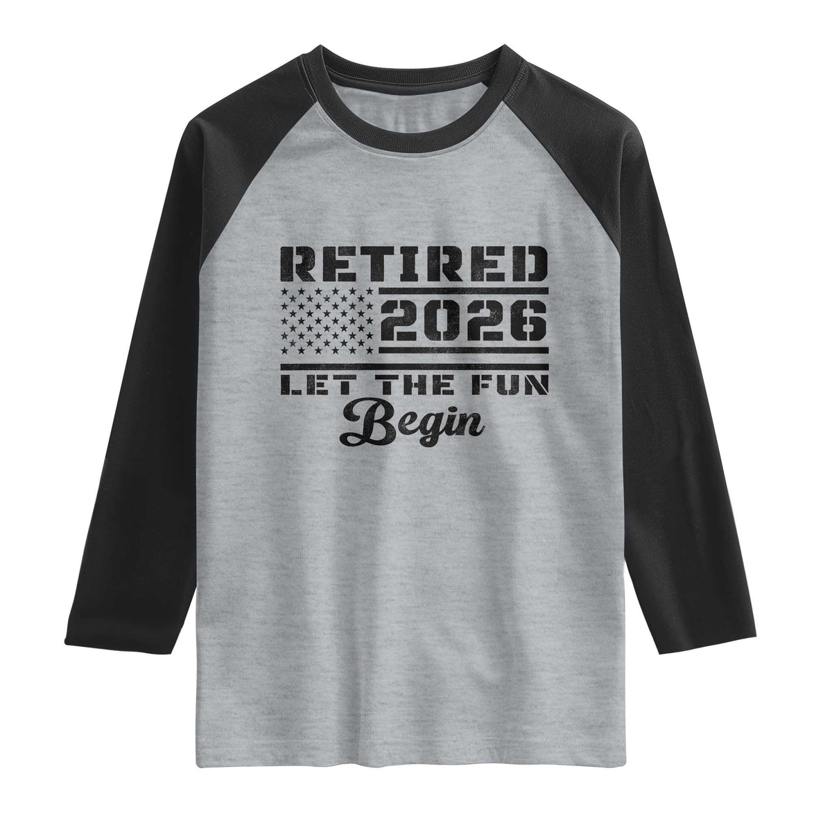 Retirement 2026 Raglan Shirt Cool Retired Gift American Flag