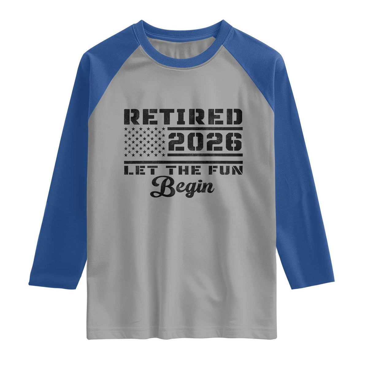 Retirement 2026 Raglan Shirt Cool Retired Gift American Flag