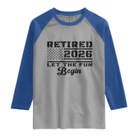 Retirement 2026 Raglan Shirt Cool Retired Gift American Flag