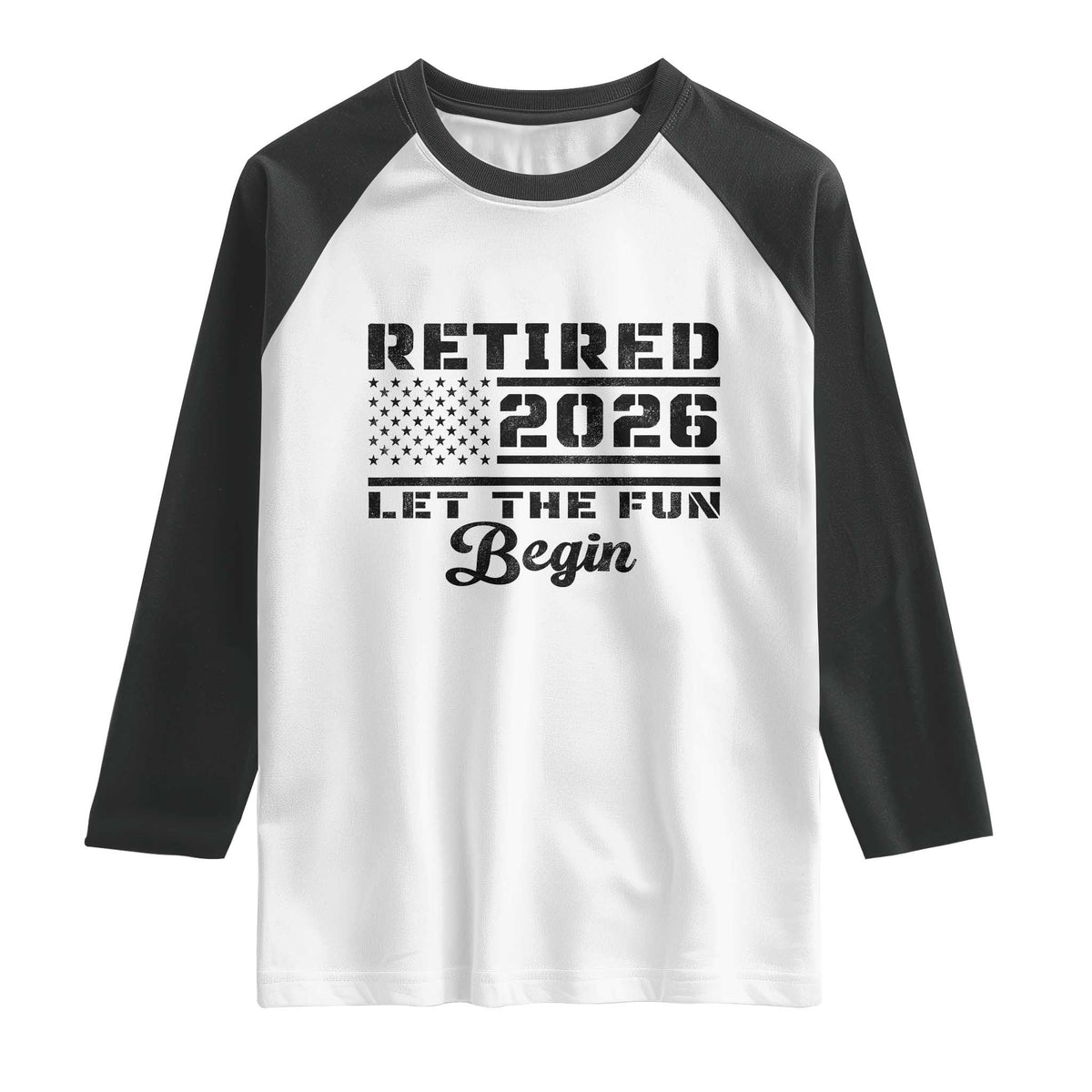 Retirement 2026 Raglan Shirt Cool Retired Gift American Flag