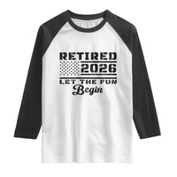 Retirement 2026 Raglan Shirt Cool Retired Gift American Flag