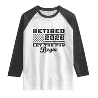 Retirement 2026 Raglan Shirt Cool Retired Gift American Flag